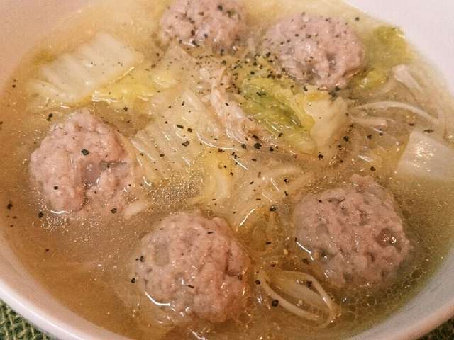 白菜トロッ⭐春雨と肉団子スープ